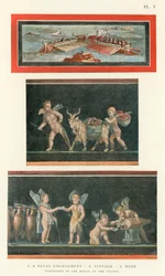 Un Impegno Navale, Vendemmia, Vino (litografia a colori)
