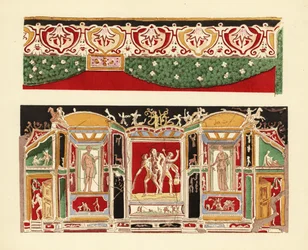 Stucco colorato da Pompei nel Museo di Napoli