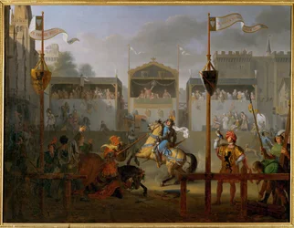 Un torneo nel XIV secolo (dipinto su tela)