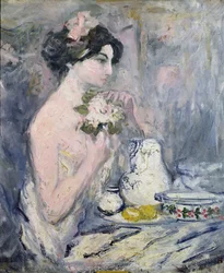 Donna con un bouquet