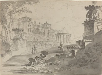 Fantasia sulla Villa Medici con fontane