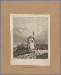 Veduta del mulino di pietra o mulino di Rembrandt a Koudekerk aan den Rijn