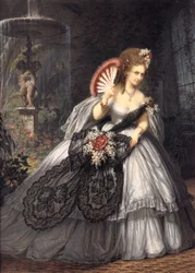 Virginia Oldoini, Contessa di Castiglione, chiamata Ritrosetta, foto di Pierre-Louis Pierson con gouache di Aquilin Schad, 1864