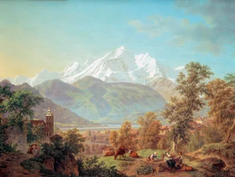 Il Monte Bianco visto da Sallanches al tramonto