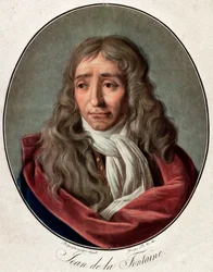Ritratto di Jean de La Fontaine (Lafontaine) (1621-1695), poeta francese incisione di Pierre Michel Alix (1762-1817) di Ambroise Louis Garnerey (1783-1857)