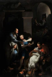 La vita di Tobia: "Tobia seppellisce i suoi compatrioti morti nella loro fuga."