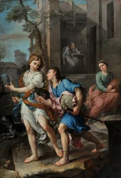 Giovane Tobia a sinistra