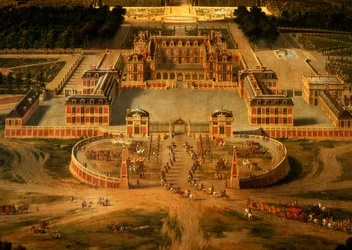 Veduta del castello, giardini e parco di Versailles dall