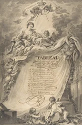 Diploma per i massoni di Bordeaux, da François Boucher, 1766.