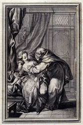 Come viene lo spirito alle ragazze. in "Tales et nouvelles en vers" di Jean La Fontaine. 1776. Illustrazione di P.P. Choffard.
