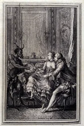 La cosa impossibile - in “Tales et nouvelles en vers” di Jean La Fontaine. 1776. Illustrazione di P.P. Choffard.