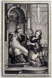 Le Mari confessore - in "Tales et nouvelles en vers" di Jean La Fontaine. 1776. Illustrazione di P.P. Choffard