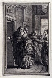 Les Freres de Catalunya - in "Contes et nouvelles en vers" di Jean La Fontaine. 1776. Illustrazione di P.P. Choffard.