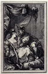 Monna Lisa - in "Contes et nouvelles en vers" di Jean La Fontaine. 1776. Illustrazione di P.P. Choffard.
