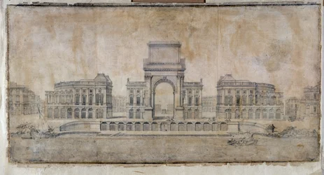 Architettura: "Progetto di Place Royale per Marsiglia, prospettiva verso la città" 1686