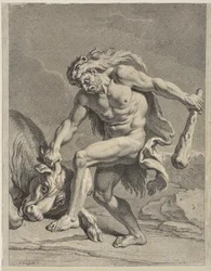 Ercole che combatte il toro cretese