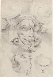Schizzi Ornamentali con Maschere Grottesche