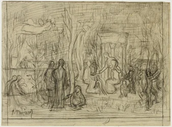 Studio compositivo per Il boschetto sacro, amato dalle arti e dalle muse