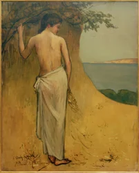 Giovane ragazza sul bordo del mare