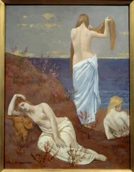 Giovani ragazze sulla spiaggia