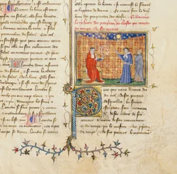 Dettaglio di una pagina da "De Proprietatibus Rerum" di Bartholomeus Anglicus, nella traduzione francese di Jean Corbechon, c.1390