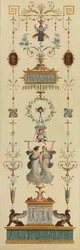 Pannelli decorativi, porte a doppia anta, dipinti sopra porta