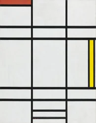 Composizione in bianco, rosso e giallo
