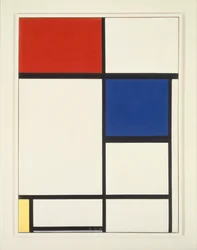 Composizione con blu, rosso e giallo