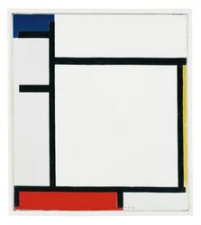 Composizione con blu, giallo, rosso e grigio