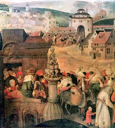 Cristo scaccia i mercanti dal tempio (dettaglio), c1584-1638