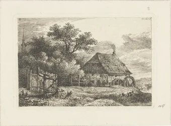 Paesaggio con mulino ad acqua