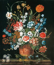 Marzo, dai Dodici Mesi di Fiori, un calendario floreale di nature morte