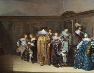 Cavalieri olandesi e le loro Dame che fanno Musica