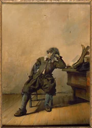 La prima pipa (olio su legno)