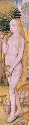 Arazzo fiammingo. Serie Episodi della Vita della Vergine. Le profezie si compiono alla nascita di Cristo. Primo arazzo della serie. Modelli attribuiti a Jan von Roome (o van B