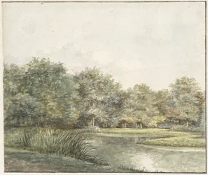 Paesaggio con alberi sull