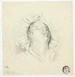 Testa di ragazza che dorme