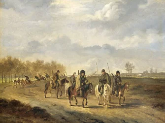 Cosacchi su una strada di campagna vicino a Bergen in Olanda Settentrionale, 1813