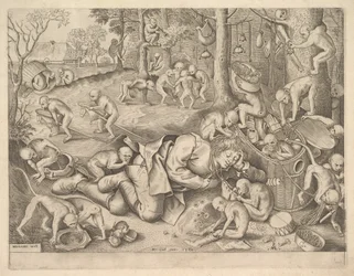 Il mercante derubato dalle scimmie, 1562