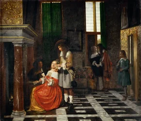 Giocatori di carte in un interno opulento
