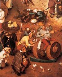 Lotta tra Carnevale e Quaresima, dettaglio