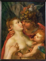 Marte, Venere e Amor (dipinto su legno di quercia)