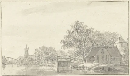 Veduta del villaggio con fiume