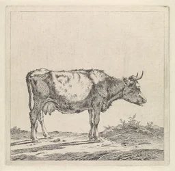 Paesaggio con mucca sulla riva