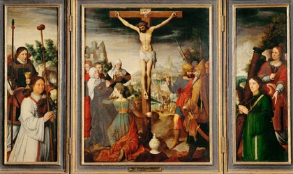Trittico della Crocifissione (dipinto su legno di quercia)