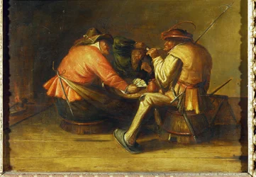 Giocatori di carte (olio su legno)