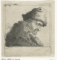 Ritratto di un vecchio con un cappello di pelliccia
