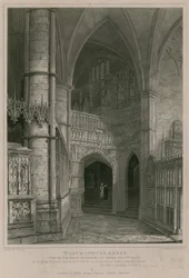 Vista dello schermo sud della Cappella di Enrico V, Abbazia di Westminster