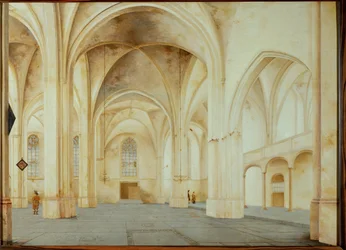 Interno della chiesa di Santa Cunera a Rhenen, Paesi Bassi (dipinto a olio)