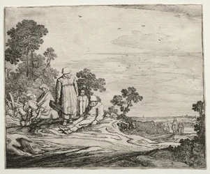 Paesaggio con contadini